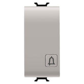 Koros - Illuminated doorbell button 1 module, matte/satin beige color